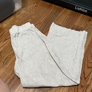 H&M Cream Striped Swim Coverup Pants